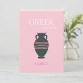Griechenland, Preppy, Pink Dankeskarte (Stehend Vorderseite)