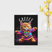 Griechenland Quirky Funny Niedlich Colorful Dancin Karte (Gelbe Blume)