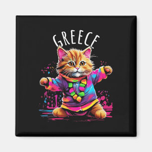 Griechenland Quirky Funny Niedlich Colorful Dancin Magnet