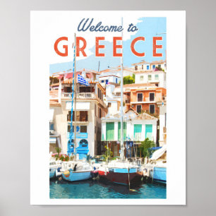 Griechenland Reise Vintage Poster