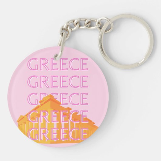 Griechenland, Reisekunst, Rosa Schlüsselanhänger (Rückseite)