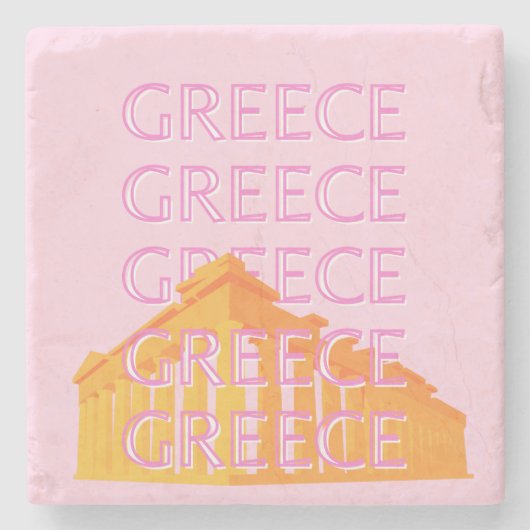 Griechenland, Reisekunst, Rosa Steinuntersetzer (Vorderseite)