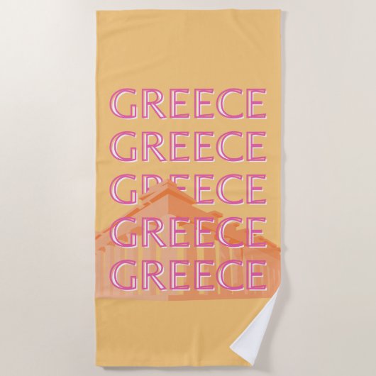 Griechenland Reisen Kunst, Sommer Reisen Kunst, Or Strandtuch (Vorderseite)