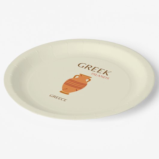 Griechenland, Reisen, Retro, Pastel Pappteller (Schrägansicht)