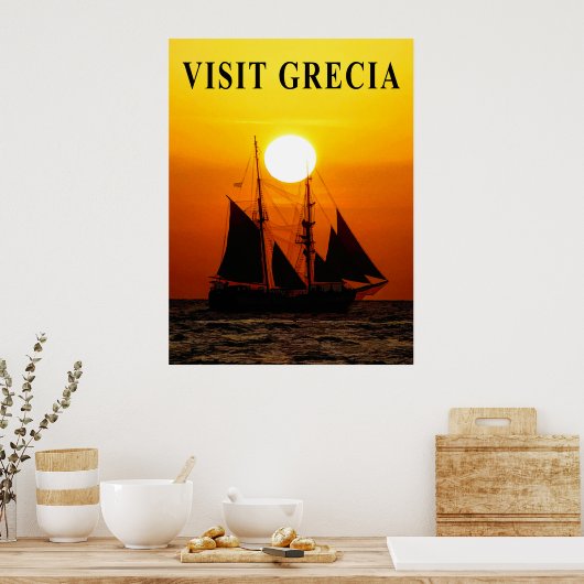 Griechenland Reiseplakat Poster (Küche)