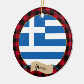 Griechenland, rote Büffel, karierte und griechisch Keramik Ornament (Links)