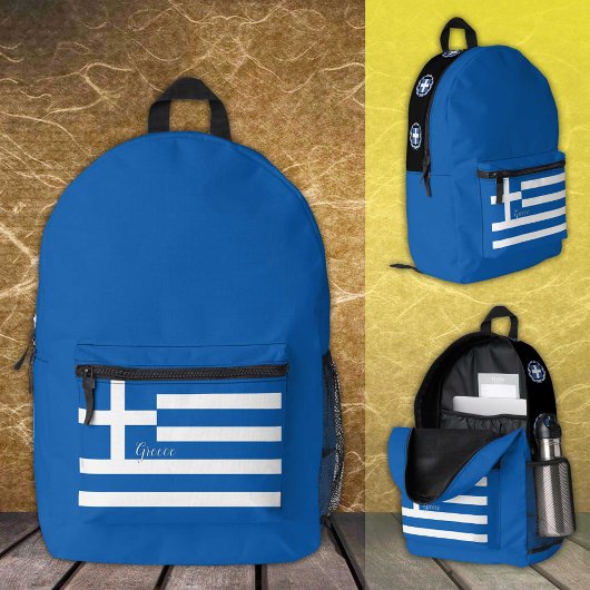 Griechenland, Rucksack, griechische Flagge, Emblem Bedruckter Rucksack