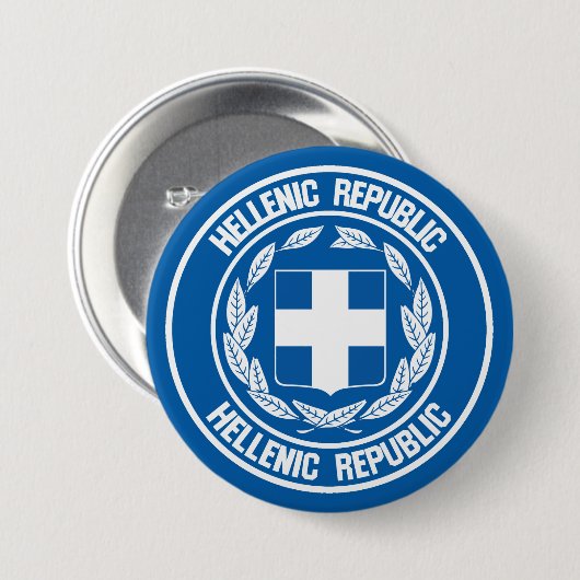 Griechenland-Runde Button (Vorne & Hinten)