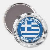Griechenland-Runde Magnet (Vorderseite/Rückseite)