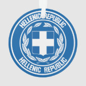 Griechenland-Runde Ornament (Rückseite)