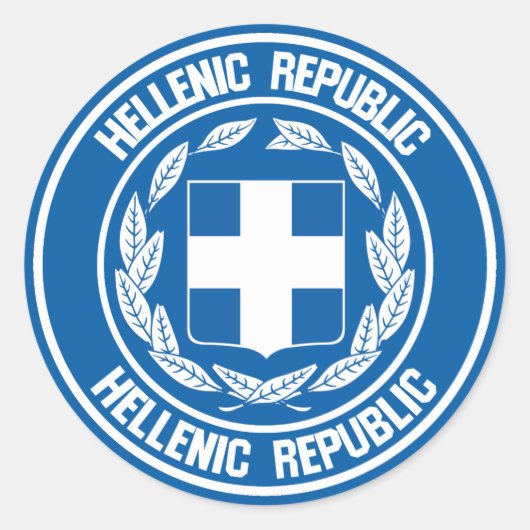 Griechenland-Runde Runder Aufkleber (Vorderseite)