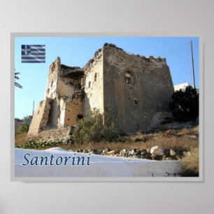 Griechenland - Santorin - Thera - Thira - Burg - Poster