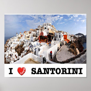Griechenland - Santorin - Thera - Thira - Oia - Poster