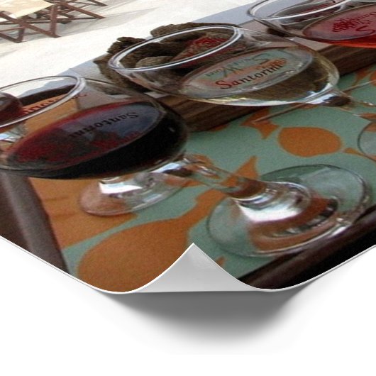 Griechenland - Santorin - Thera - Thira - Wein - Poster (Ecke)