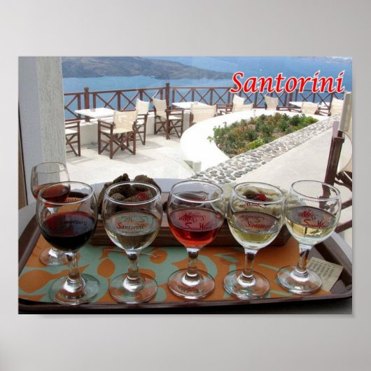 Griechenland - Santorin - Thera - Thira - Wein - Poster (Vorne)