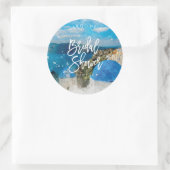 Griechenland Santorini Aquarell Brautparty Aufkleb Runder Aufkleber (Tasche)