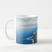 Griechenland Santorini Aquarellmalerei Design. Kaffeetasse (Links)