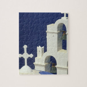 Griechenland, Santorini. Blick auf eine griechisch Puzzle