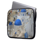 Griechenland, Santorini. Glockenturm und blaue Kup Laptopschutzhülle (Vorderseite Links)