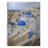Griechenland, Santorini. Glockenturm und blaue Kup Notizblock (Vorderseite)