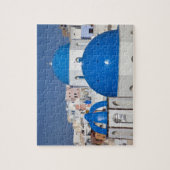 Griechenland, Santorini. Glockenturm und blaue Kup Puzzle (Vertikal)
