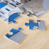 Griechenland, Santorini. Glockenturm und blaue Kup Puzzle (Seite)
