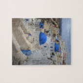Griechenland, Santorini. Glockenturm und blaue Kup Puzzle (Horizontal)
