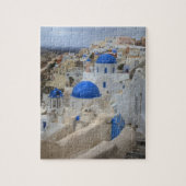 Griechenland, Santorini. Glockenturm und blaue Kup Puzzle (Vertikal)