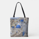 Griechenland, Santorini. Glockenturm und blaue Kup Tasche (Rückseite)