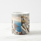 Griechenland Santorini Insel monogramm Reise blau Kaffeetasse (Mittel)