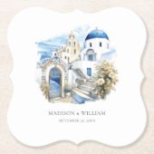 Griechenland Santorini Personalisierte Minimale Ho Untersetzer (Vorderseite)