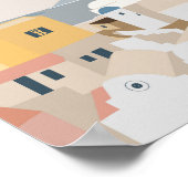 Griechenland Santorini Vintage Reiseplakat Poster (Ecke)