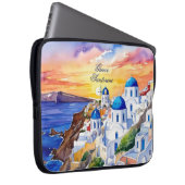 Griechenland Santorini Wasserfarbe Ägäisches Meer Laptopschutzhülle (Vorne Rechts)