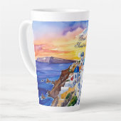 Griechenland Santorini Wasserfarbe Ägäisches Meer Milchtasse (Linke Ecke)