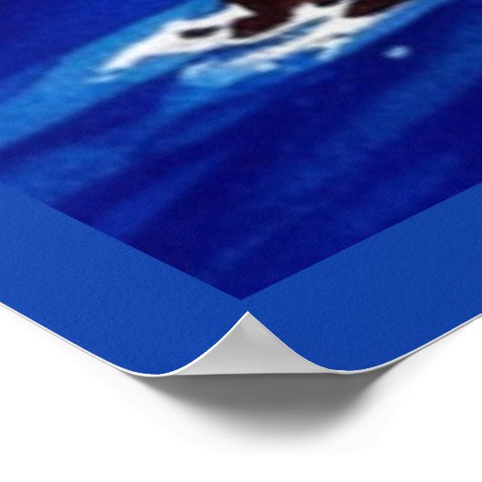 Griechenland Santorini Wasserfarbe Ägäisches Meer  Poster (Ecke)