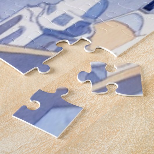 Griechenland Santorini Wasserfarbe Ägäisches Meer Puzzle (Seite)