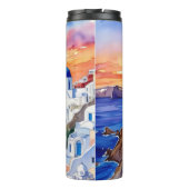 Griechenland Santorini Wasserfarbe Ägäisches Meer Thermosbecher (Rückseite)