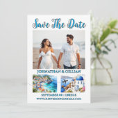 Griechenland Save the Date Ziel Foto (Stehend Vorderseite)
