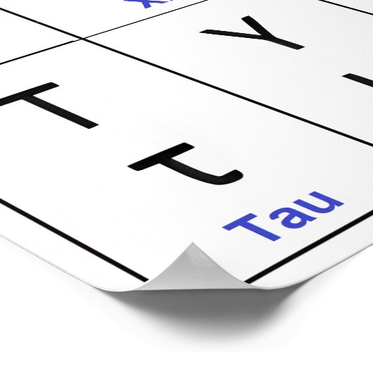 Griechenland Schreiben | Griechisch Alphabet Verti Poster (Ecke)