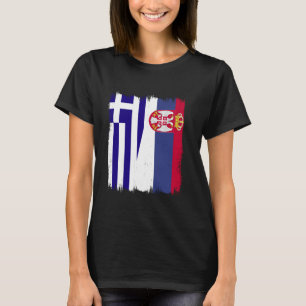 Griechenland Serbien Halbflagge Srbija Griechische T-Shirt