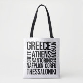 Griechenland Städte Word Art - Athen Tasche (Vorderseite)