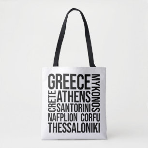 Griechenland Städte Word Art - Athen Tasche