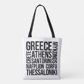 Griechenland Städte Word Art - Athen Tasche (Rückseite)