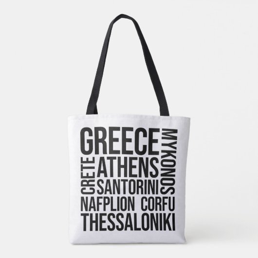 Griechenland Städte Word Art - Athen Tasche (Rückseite)