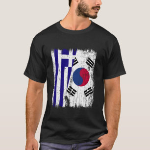 Griechenland Südkorea Halb Flagge Griechisch Südko T-Shirt