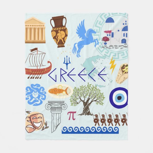 Griechenland Symbole für Reisende Fleecedecke (Vorderseite)