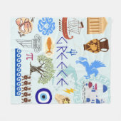 Griechenland Symbole für Reisende Fleecedecke (Vorderseite (Horizontal))