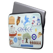 Griechenland Symbole für Reisende Laptopschutzhülle (Vorderseite Links)