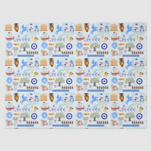 Griechenland Symbole für Reisende Seidenpapier (Vorderseite)