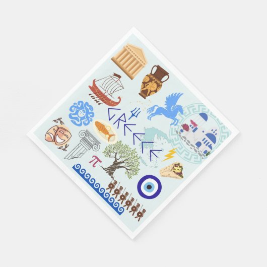 Griechenland Symbole für Reisende Serviette (Ecke)